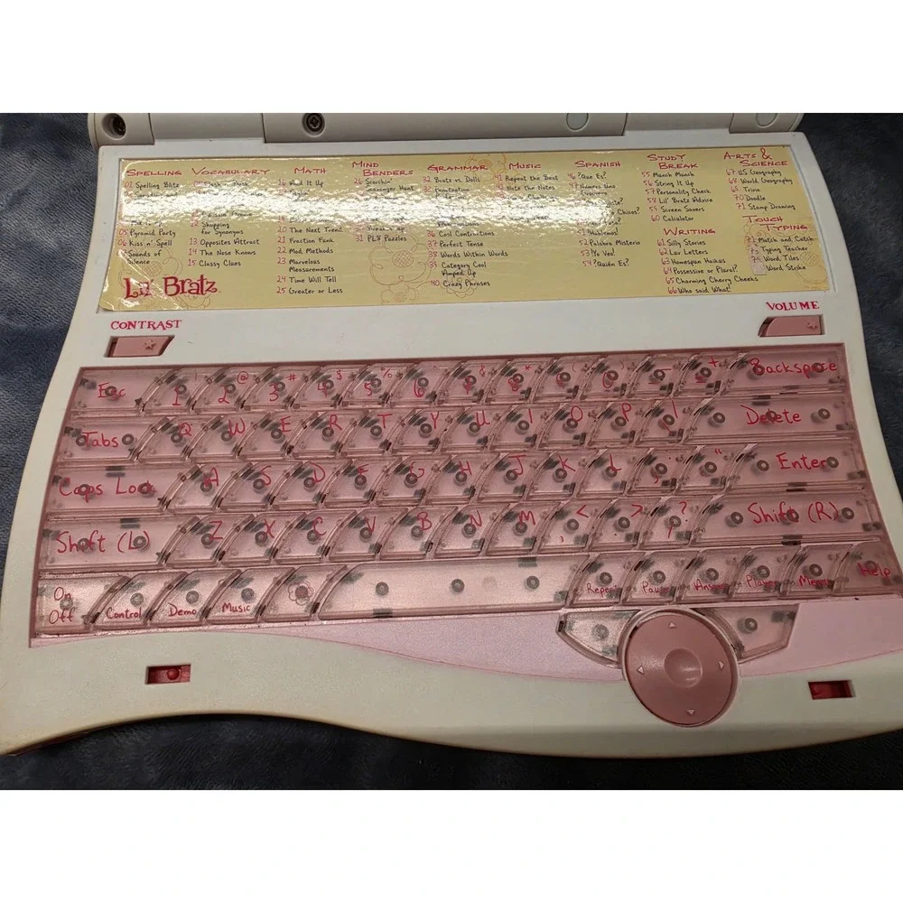 Lil Bratz Learning Laptop 2004 MGA Vintage Pink Y2K Educational Toy for parts
